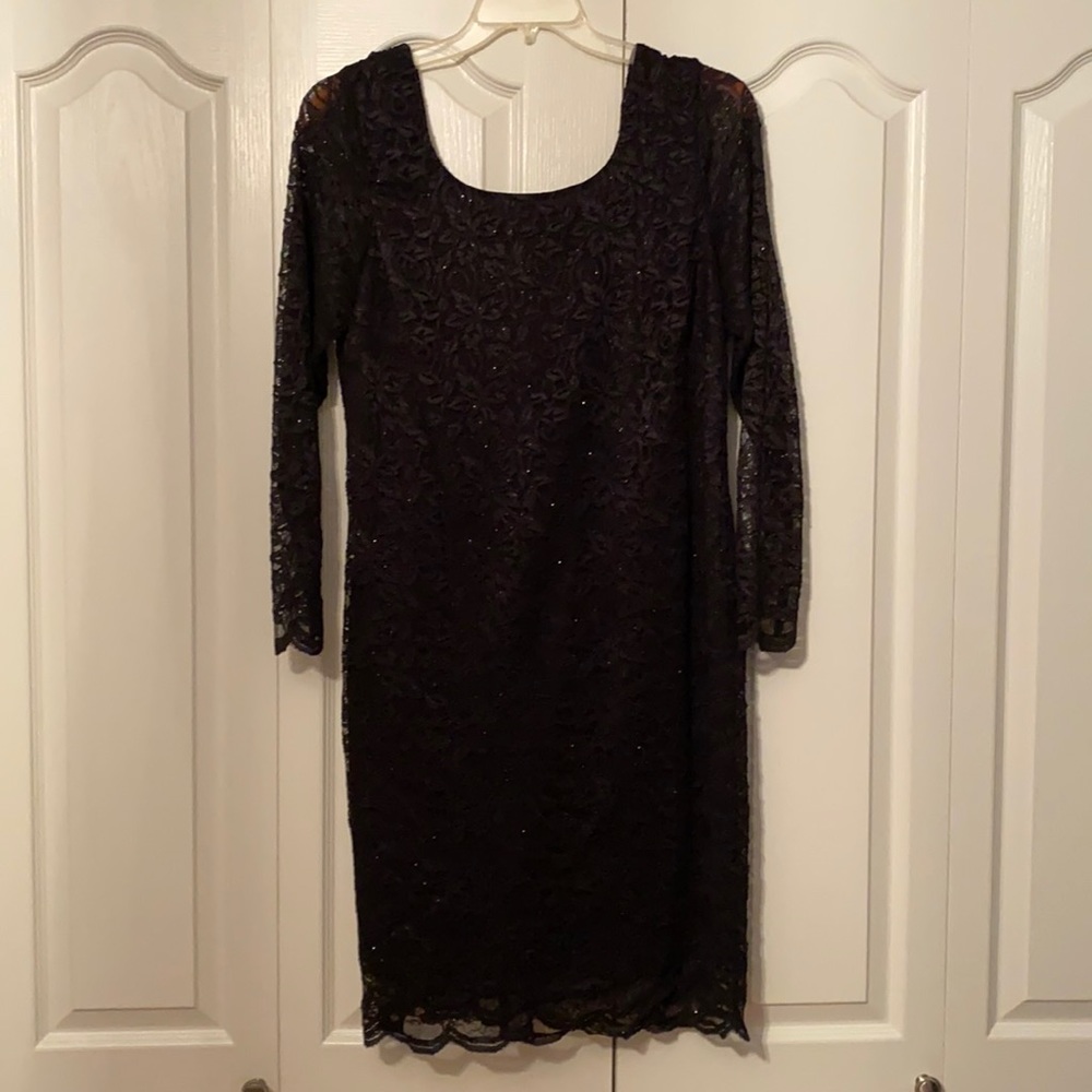 Black long sleeve lace dress
